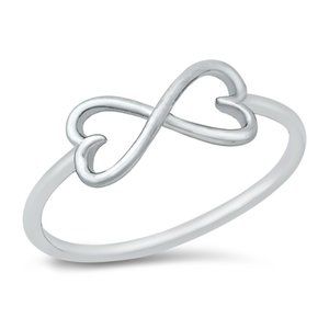 Sterling Silver Heart Infinity Ring 925 Fashion